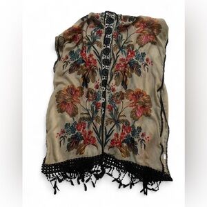 💖 Woven Heart Crochet Detail Kimono/Shawl - Size L 💖